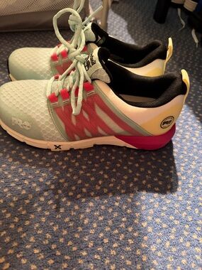 Propet Women’s Mint Green and Pink Athletic Sneakers